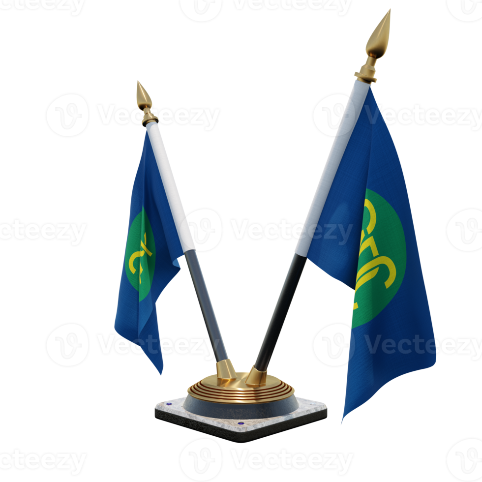 Southern African Development Community 3d illustration Double V Desk Flag Stand png