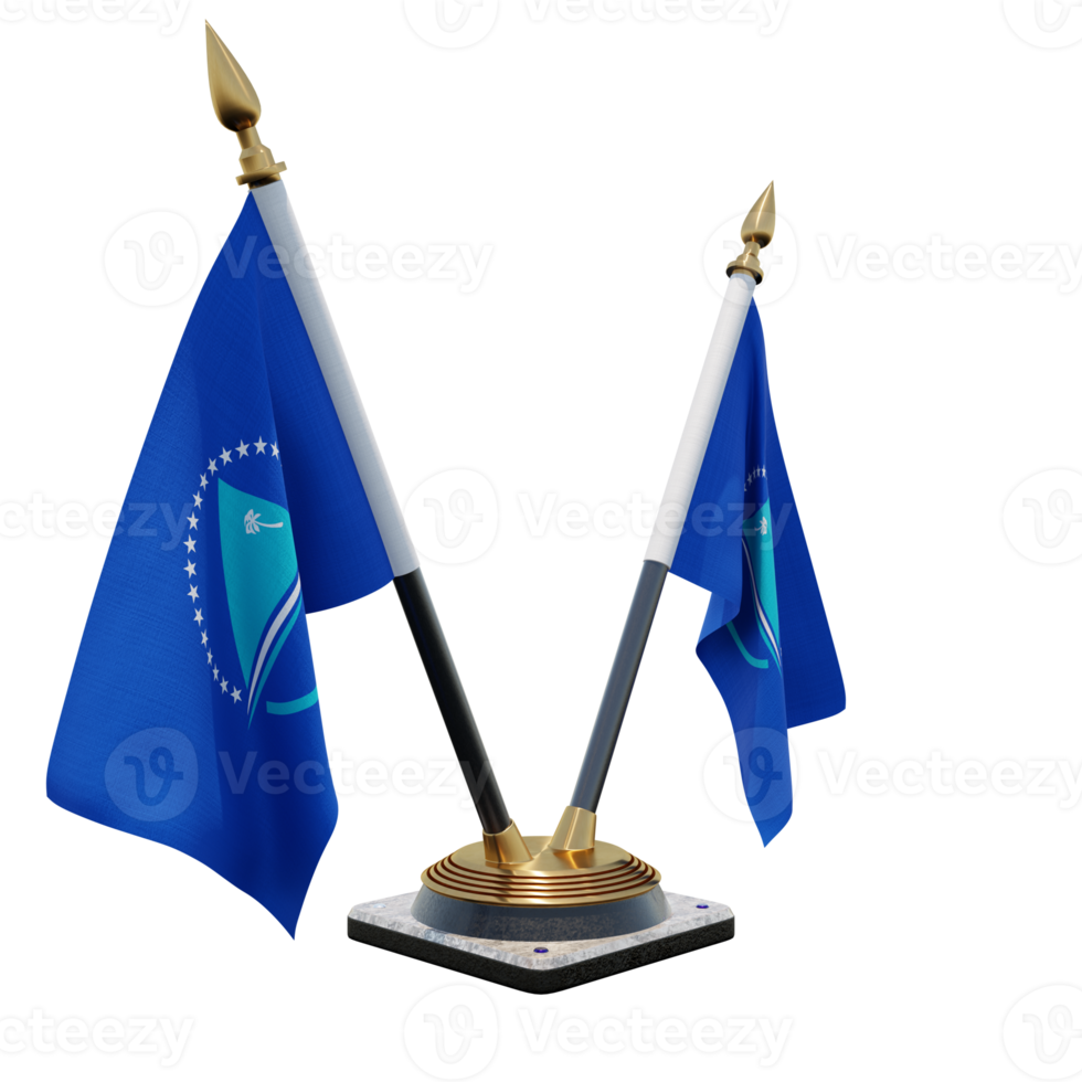 Pacific Community 3d illustration Double V Desk Flag Stand png