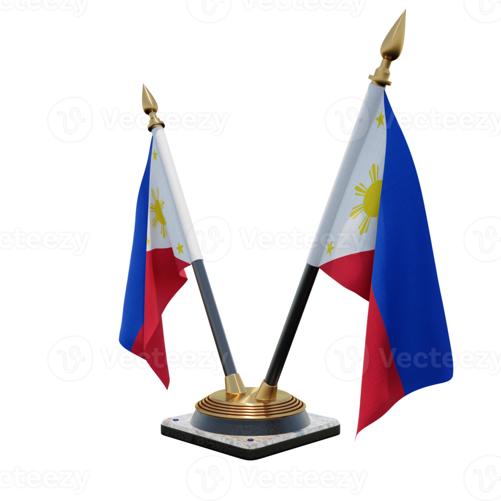 Philippines 3d illustration Double V Desk Flag Stand png