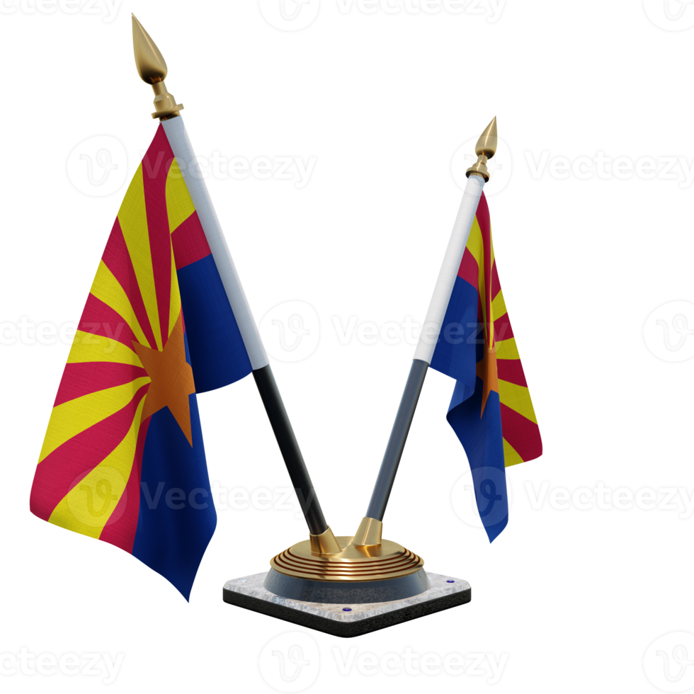 Arizona 3d illustration Double V Desk Flag Stand png