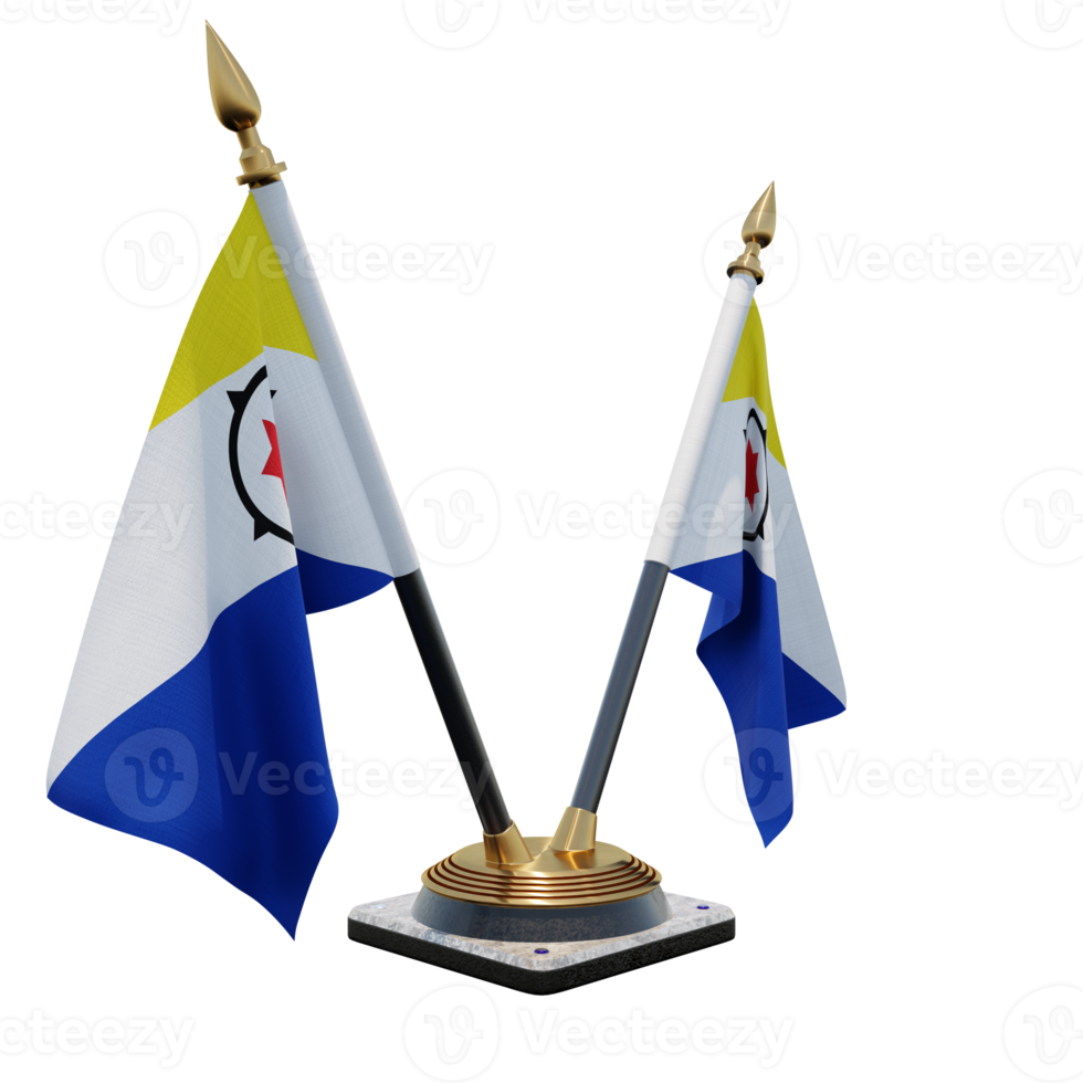 Bonaire 3d illustration Double V Desk Flag Stand png