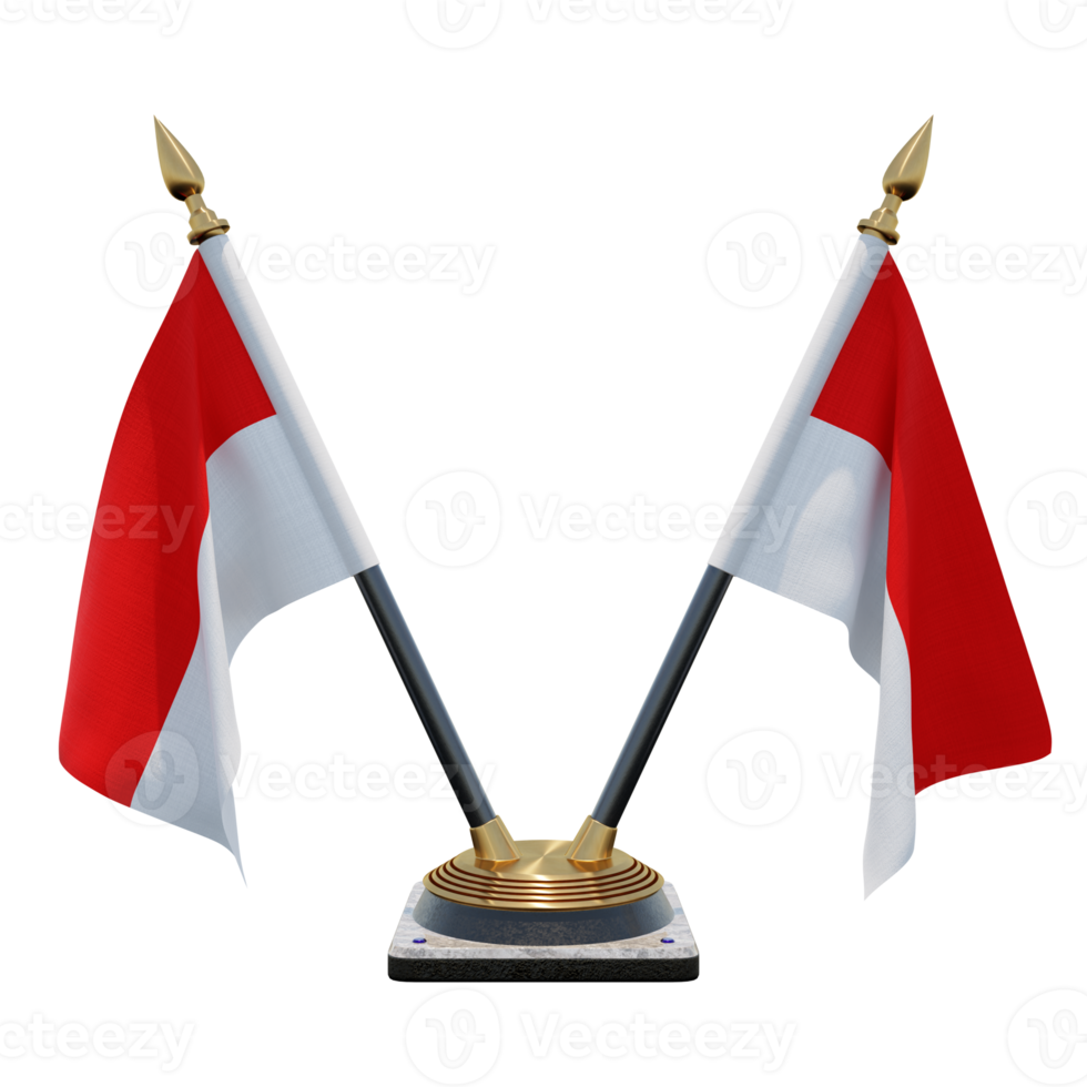 Indonesië 3d illustratie dubbele v bureau vlag staan png