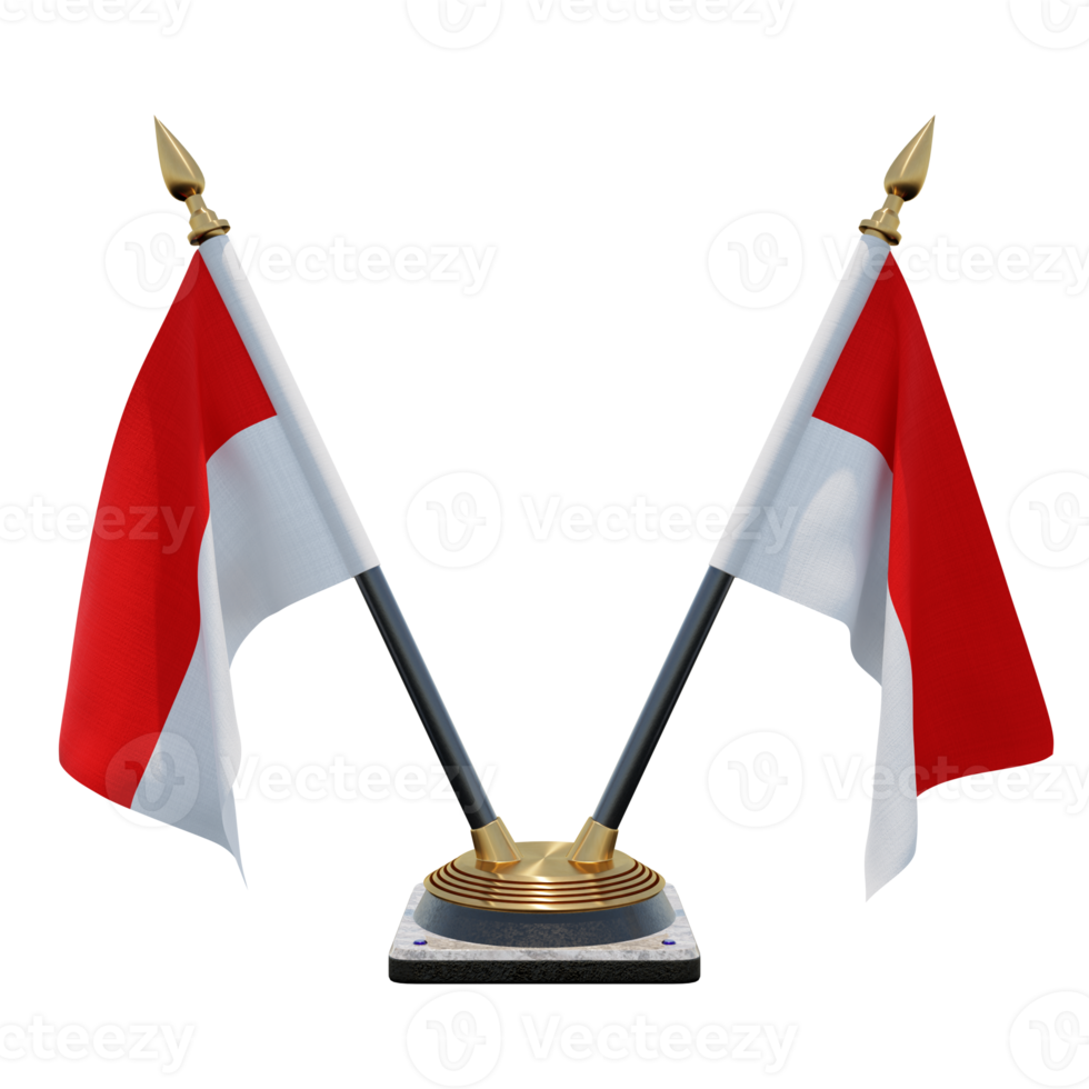 Indonesia 3d illustration Double V Desk Flag Stand png