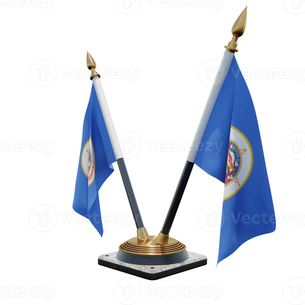 Minnesota 3d illustration Double V Desk Flag Stand png