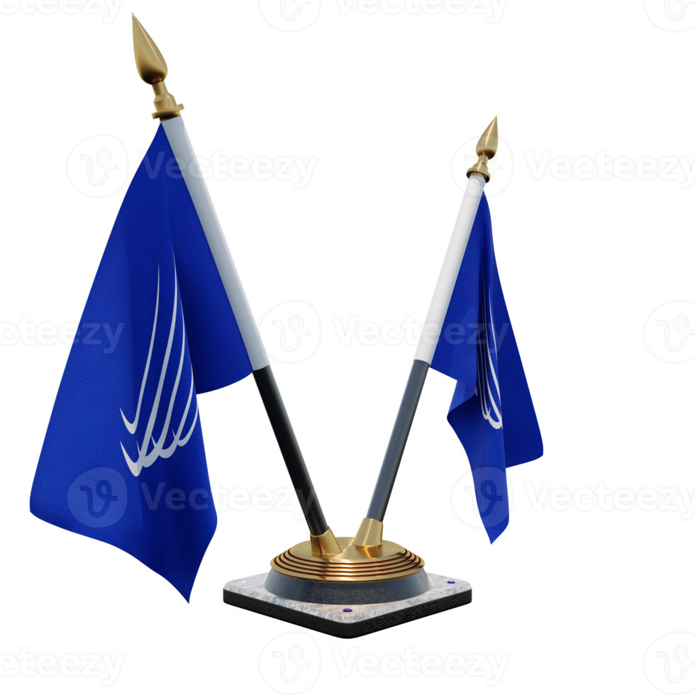 Union of South American Nations 3d illustration Double V Desk Flag Stand png