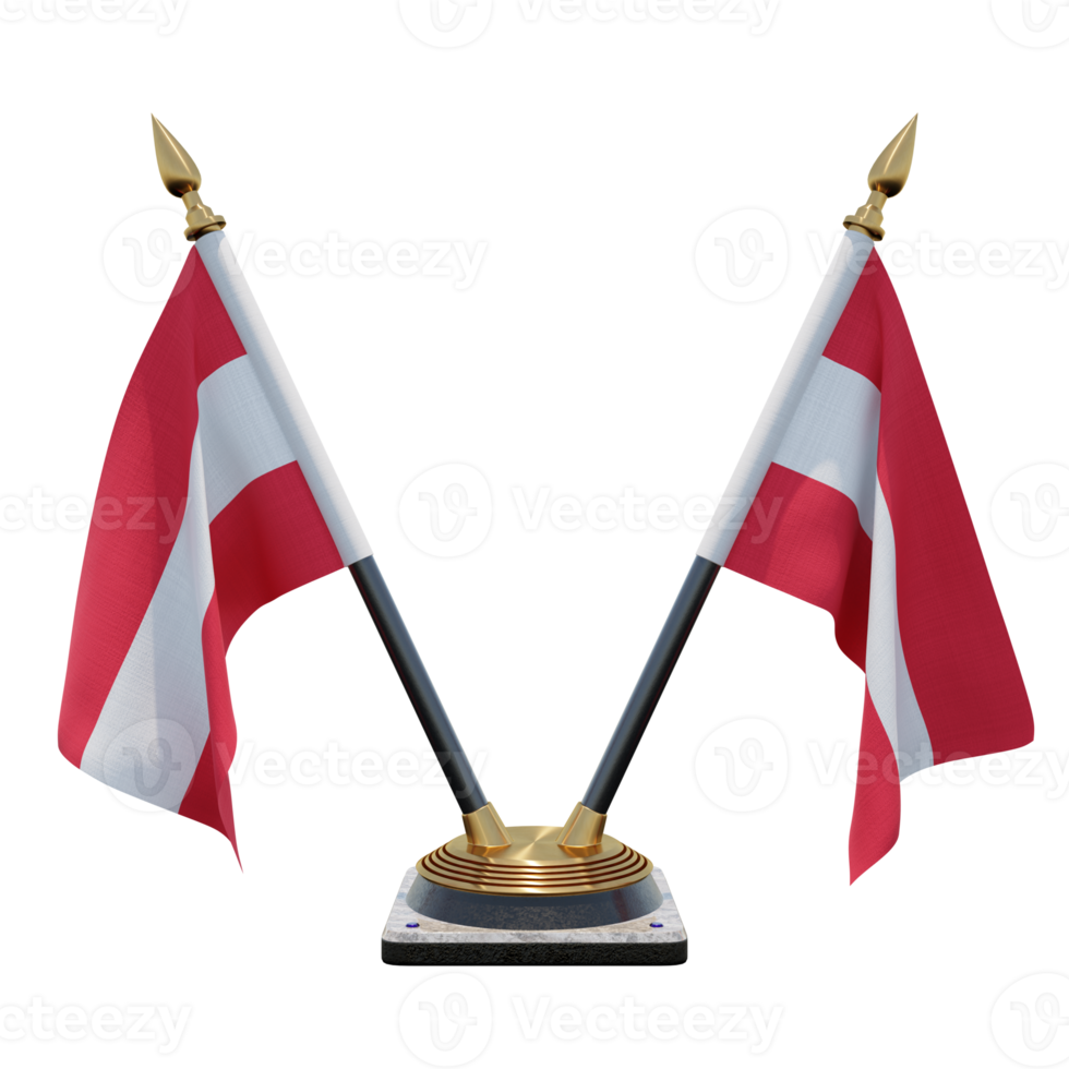 Austria 3d illustration Double V Desk Flag Stand png