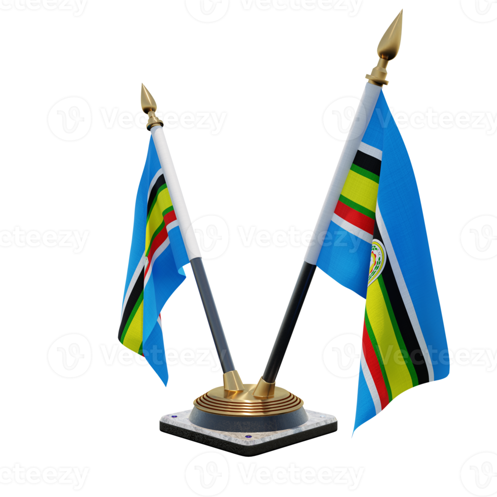 East African Community 3d illustration Double V Desk Flag Stand png
