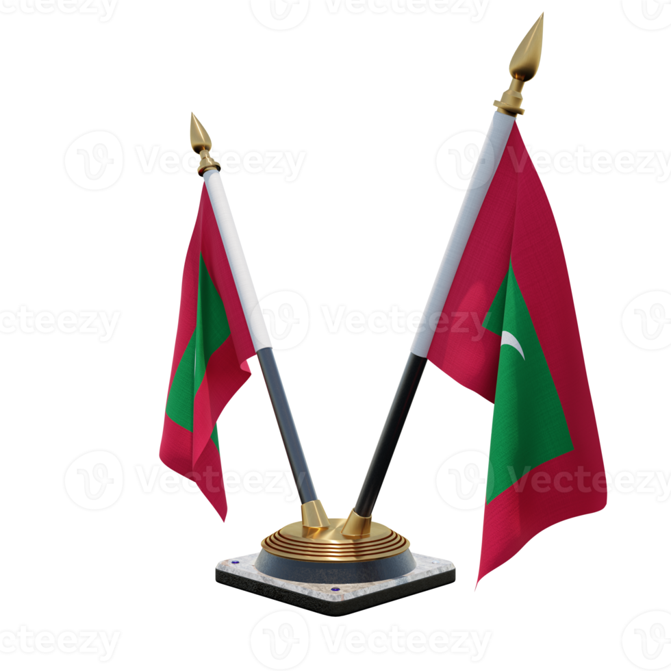 Maldives 3d illustration Double V Desk Flag Stand png