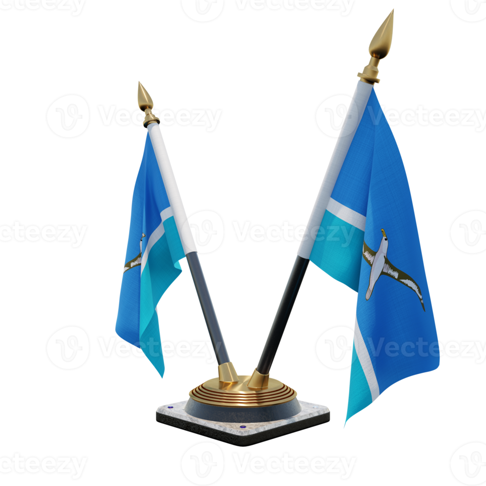 Midway Islands 3d illustration Double V Desk Flag Stand png
