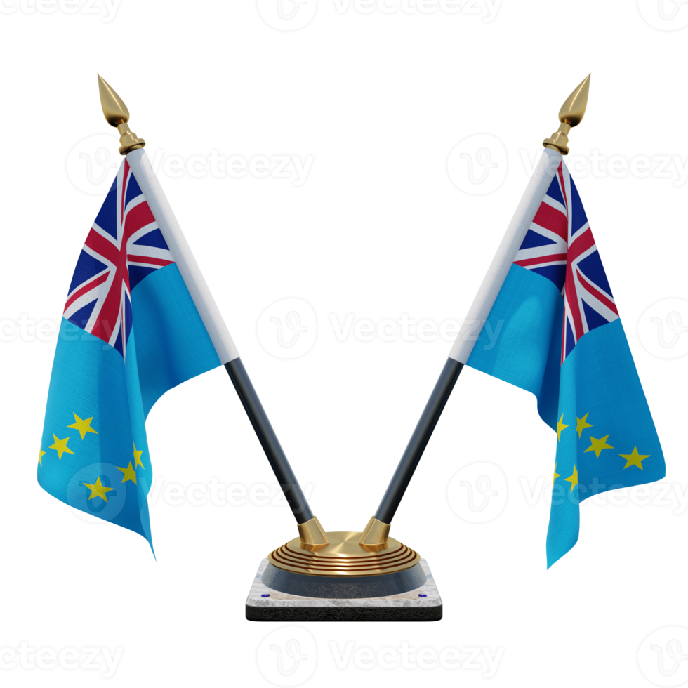 Tuvalu 3d illustration Double V Desk Flag Stand png