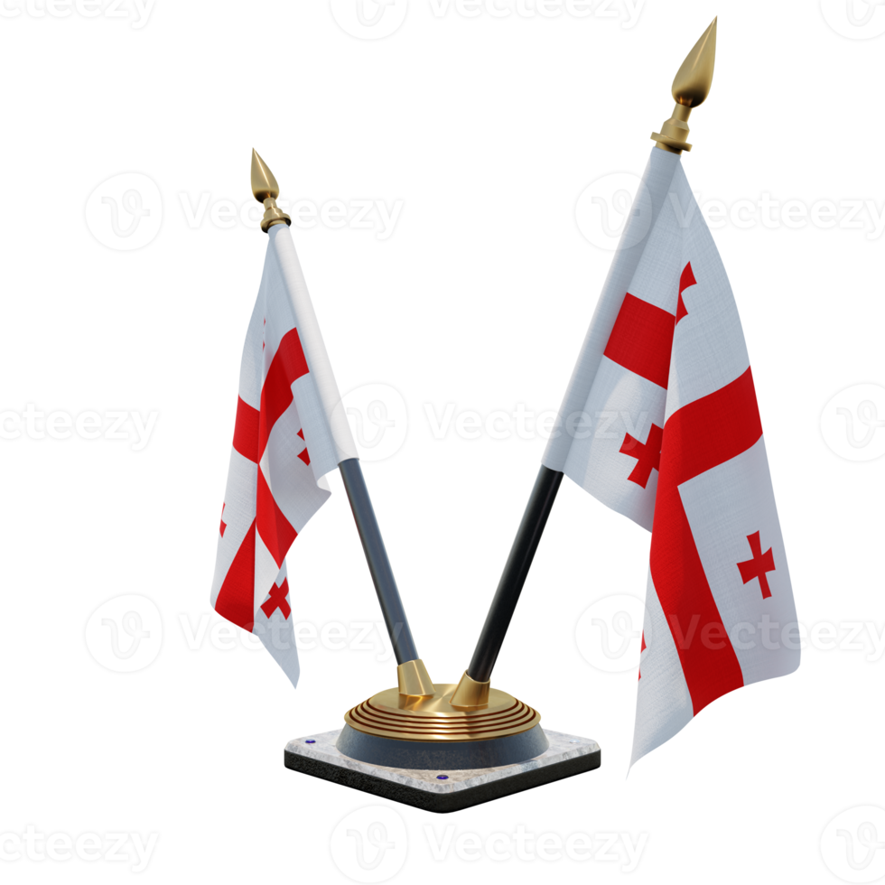 Georgia 3d illustration Double V Desk Flag Stand png