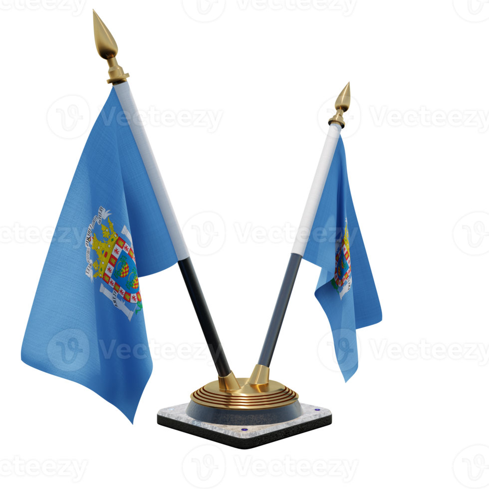 Melilla 3d illustration Double V Desk Flag Stand png