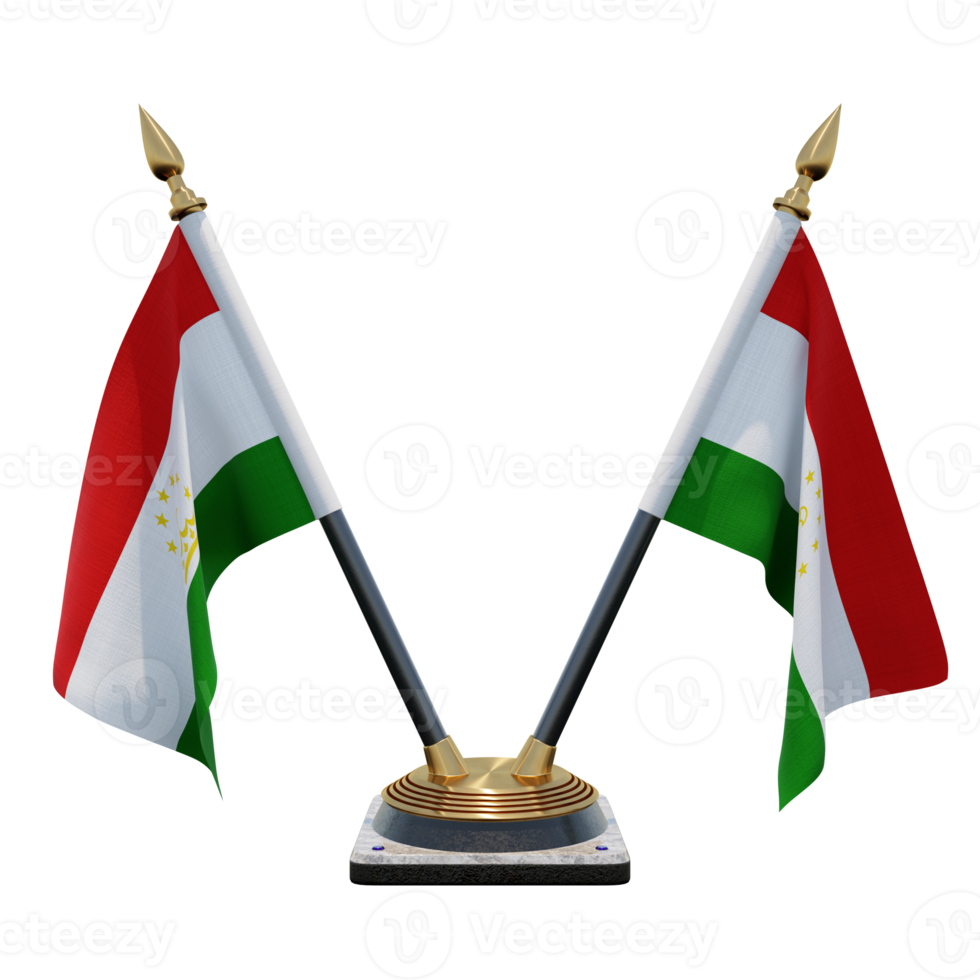 Tajikistan 3d illustration Double V Desk Flag Stand png