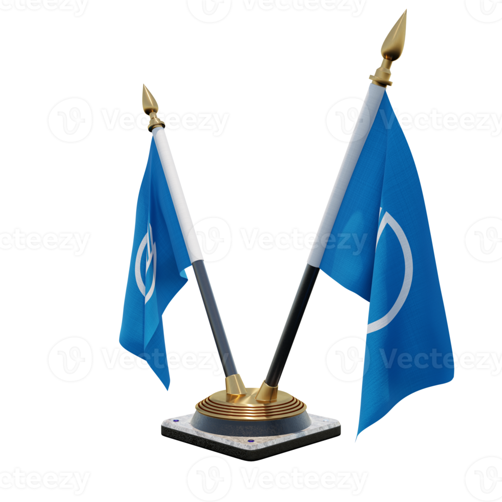 Nordic Council 3d illustration Double V Desk Flag Stand png