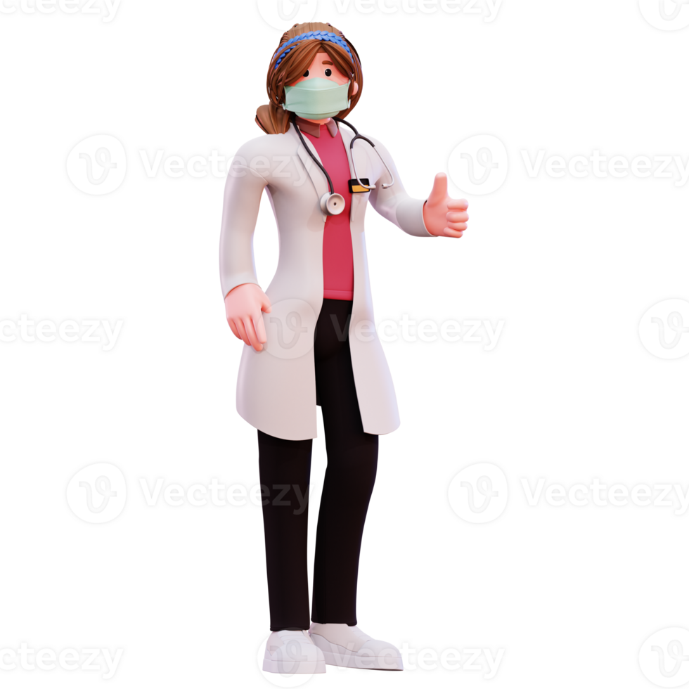 3D Character Female Doctor Illustration png