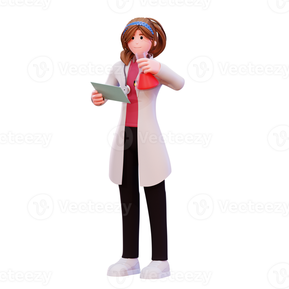 3D Character Female Doctor Illustration png