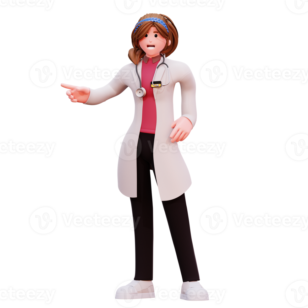 3D Character Female Doctor Illustration png