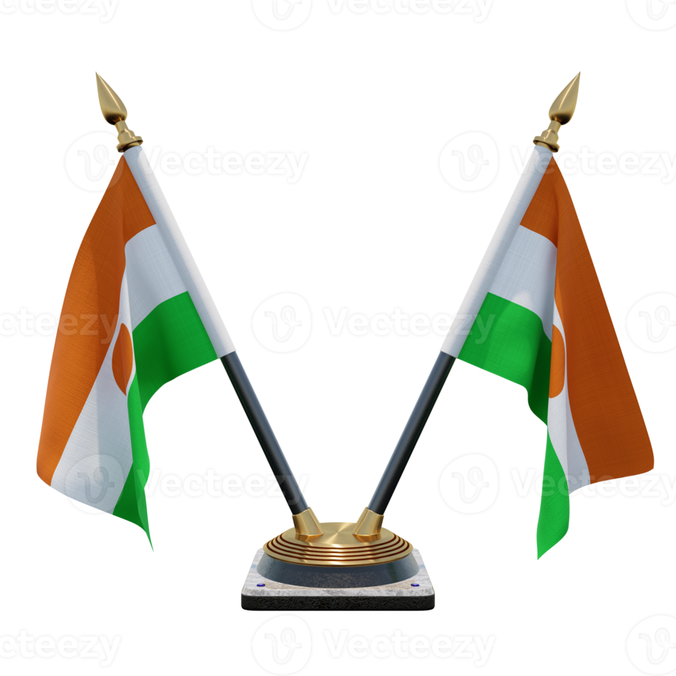 Niger 3d illustration Double V Desk Flag Stand png