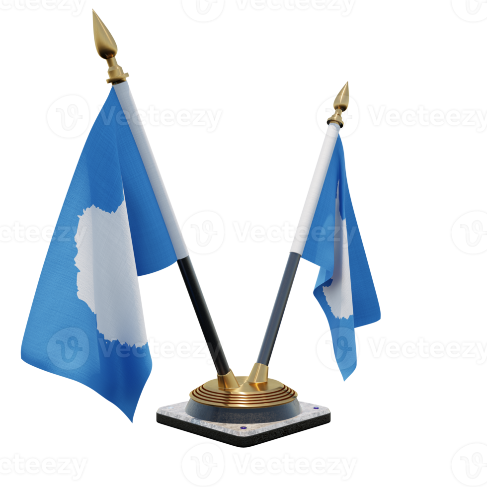 Antarctica 3d illustration Double V Desk Flag Stand png