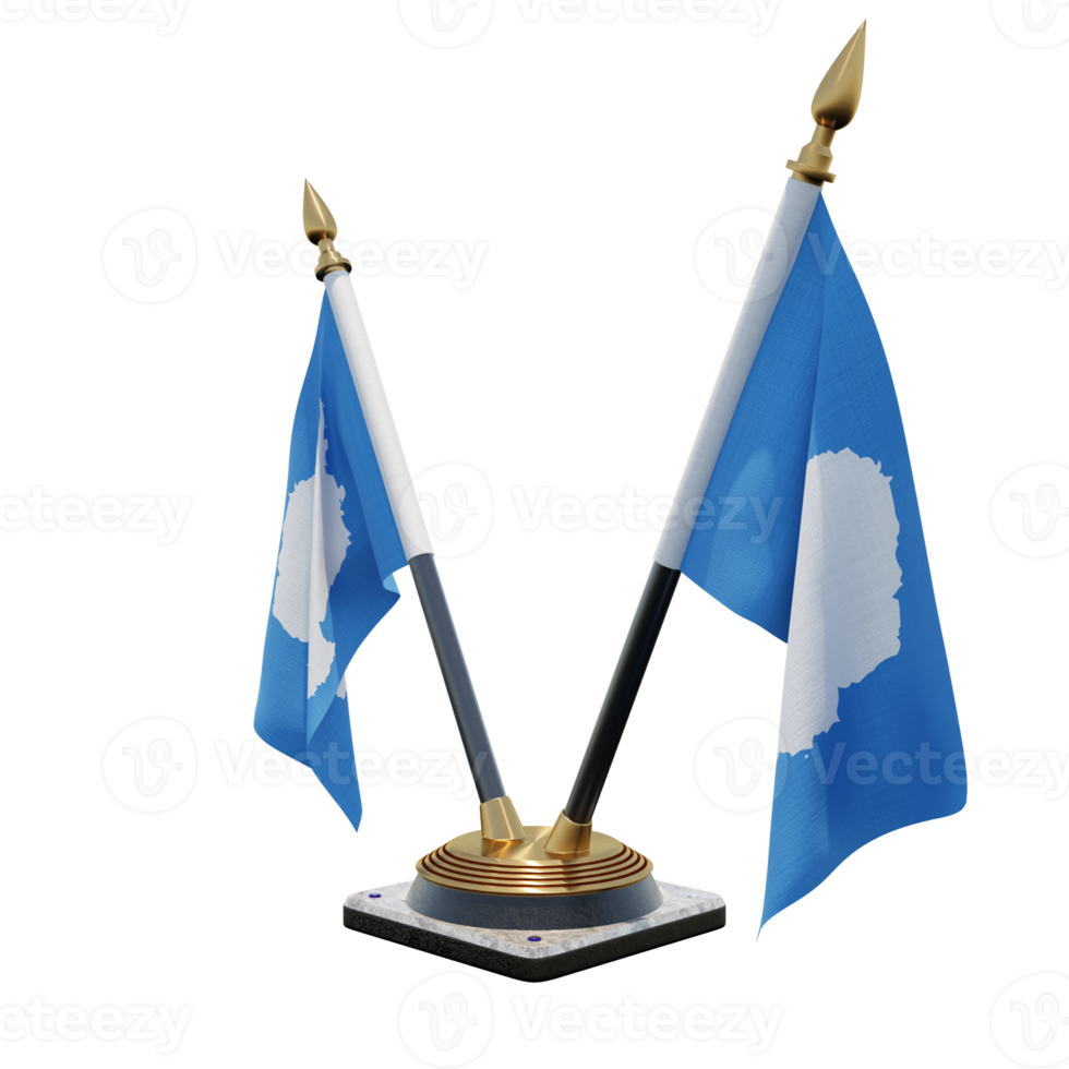 Antarctica 3d illustration Double V Desk Flag Stand png