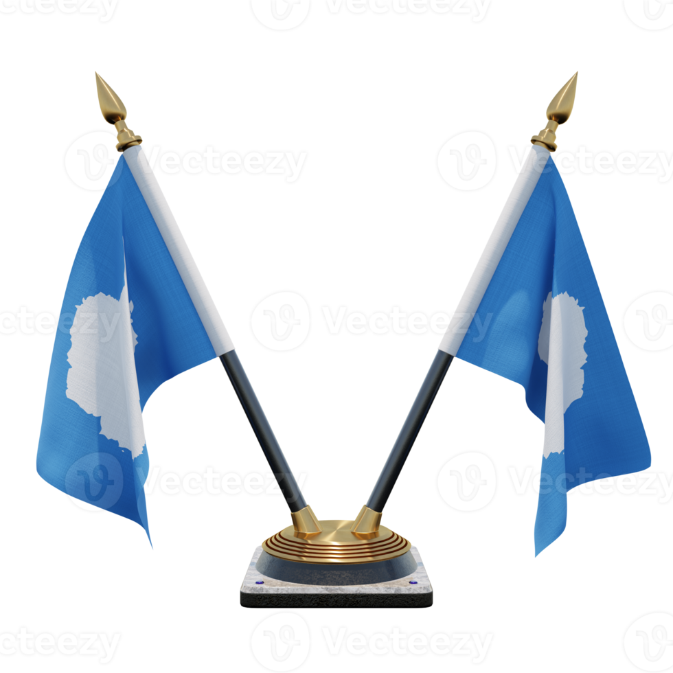 Antarctica 3d illustration Double V Desk Flag Stand png