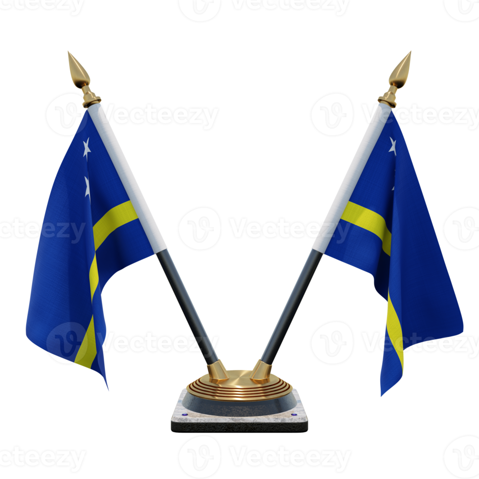 Curacao 3d illustration Double V Desk Flag Stand png