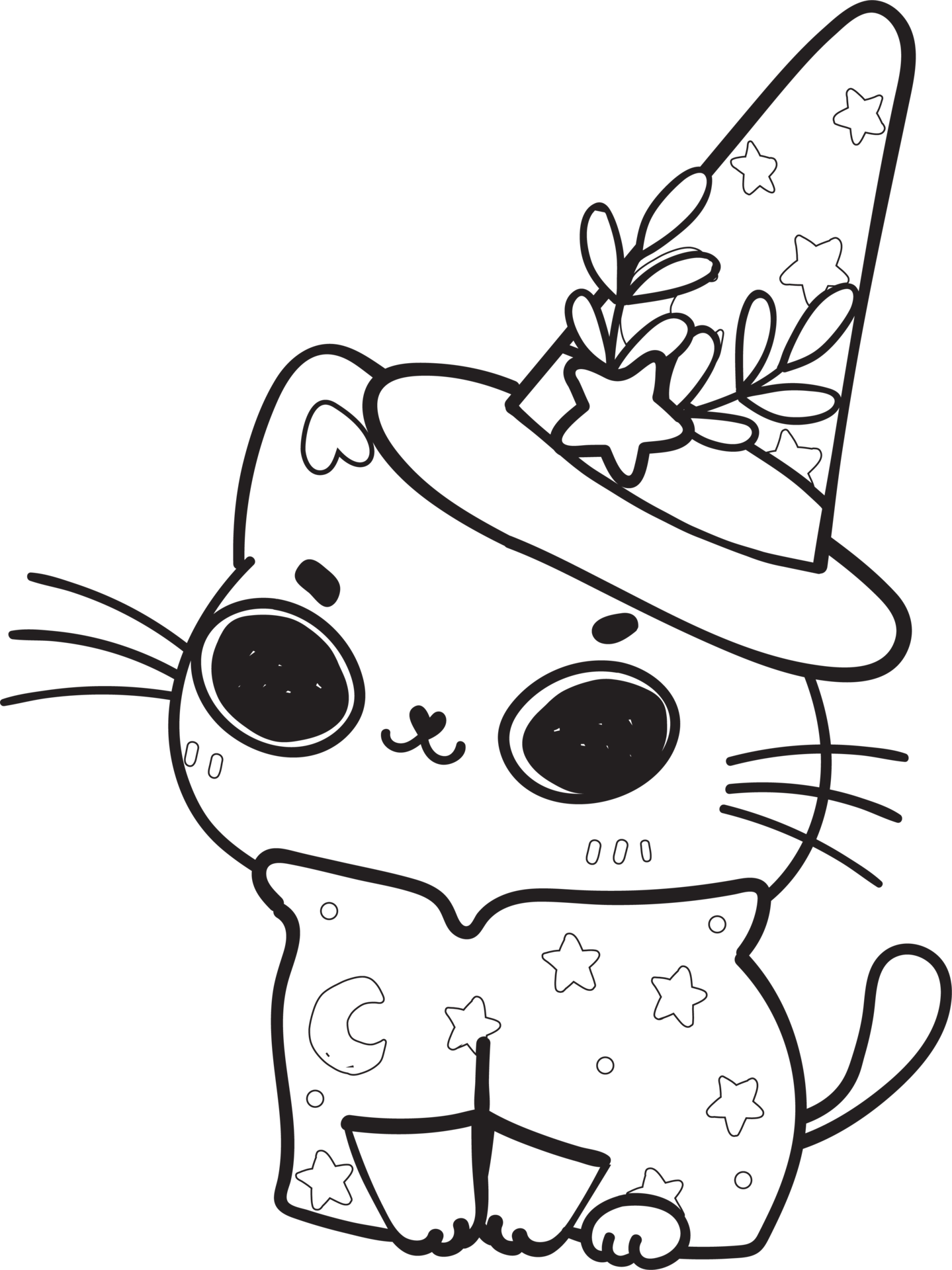 desenho de desenho animado de gato fofo halloween doodle conjunto de desenho  vetorial página para colorir 3352320 Vetor no Vecteezy