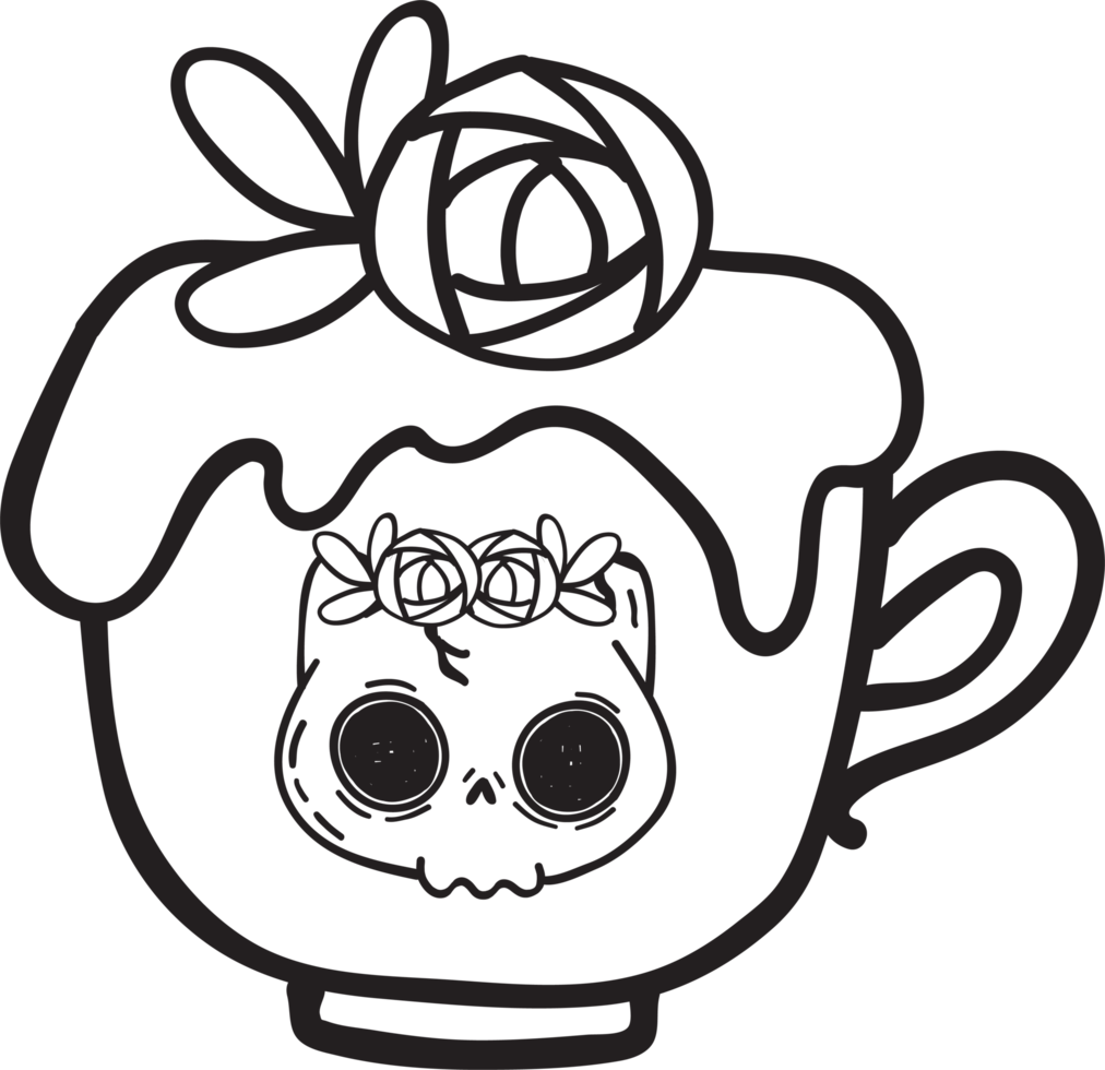 cute doodle outline halloween element png