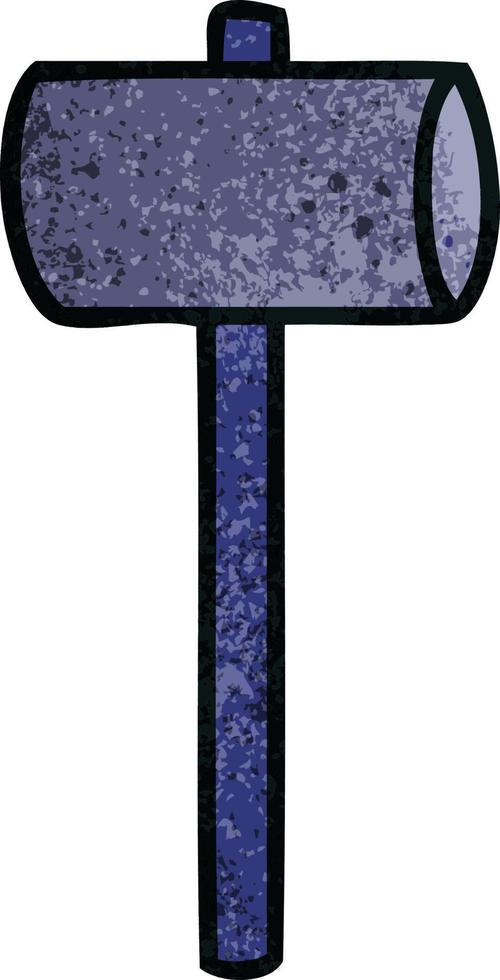 textured cartoon doodle of a mallet vector