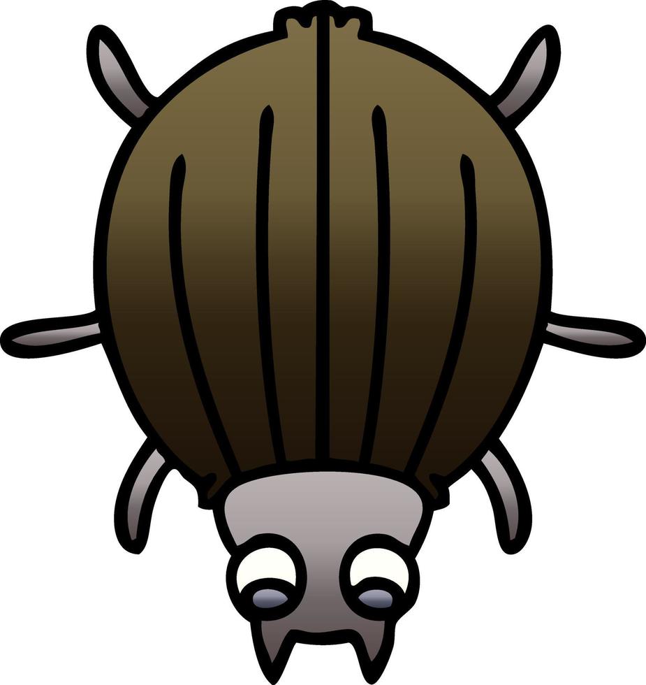 quirky gradient shaded cartoon beetle vector