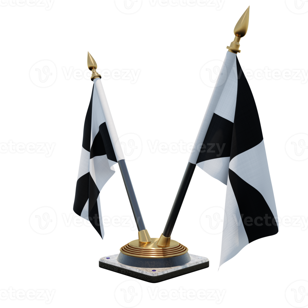 Ceuta 3d illustration Double V Desk Flag Stand png