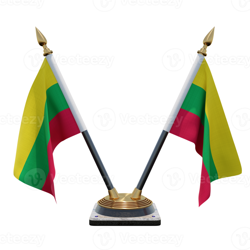 Aero 3d illustration Double V Desk Flag Stand png