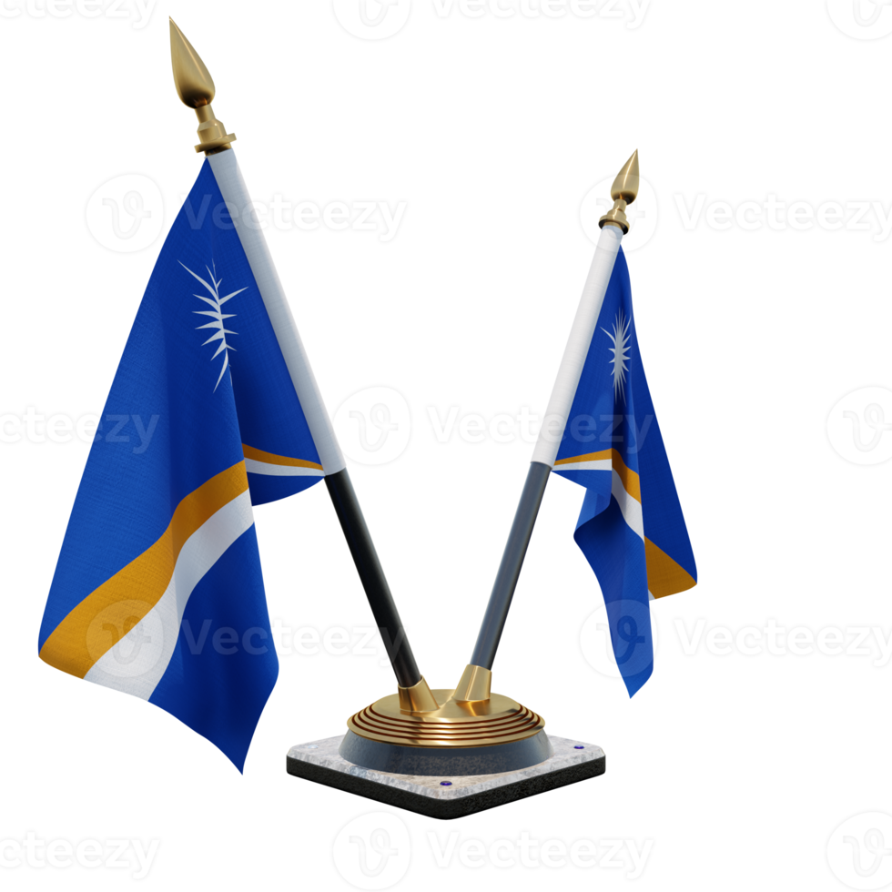 Marshall Islands 3d illustration Double V Desk Flag Stand png