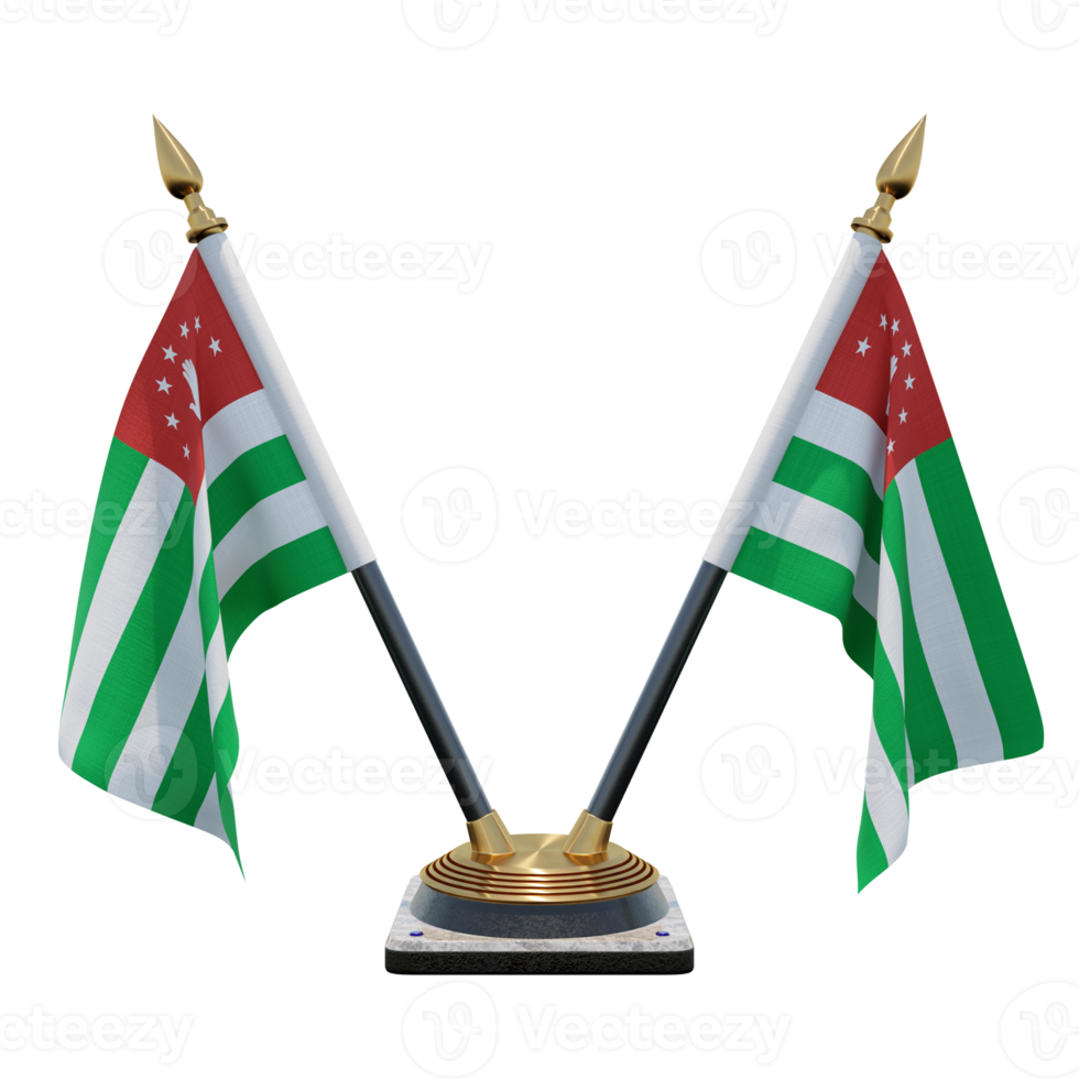 Republic of Abkhazia 3d illustration Double V Desk Flag Stand png