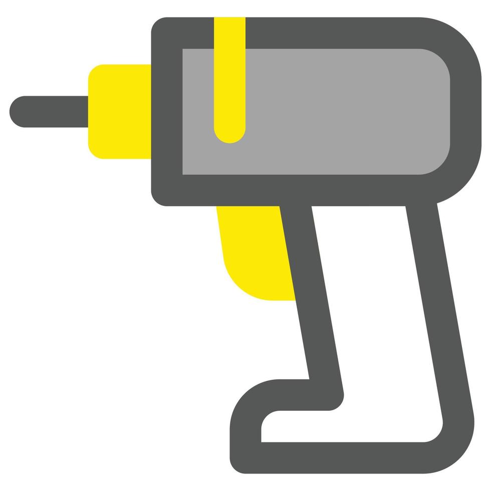 Drill Machine, Filled Line Style Icon, Construction Theme vector