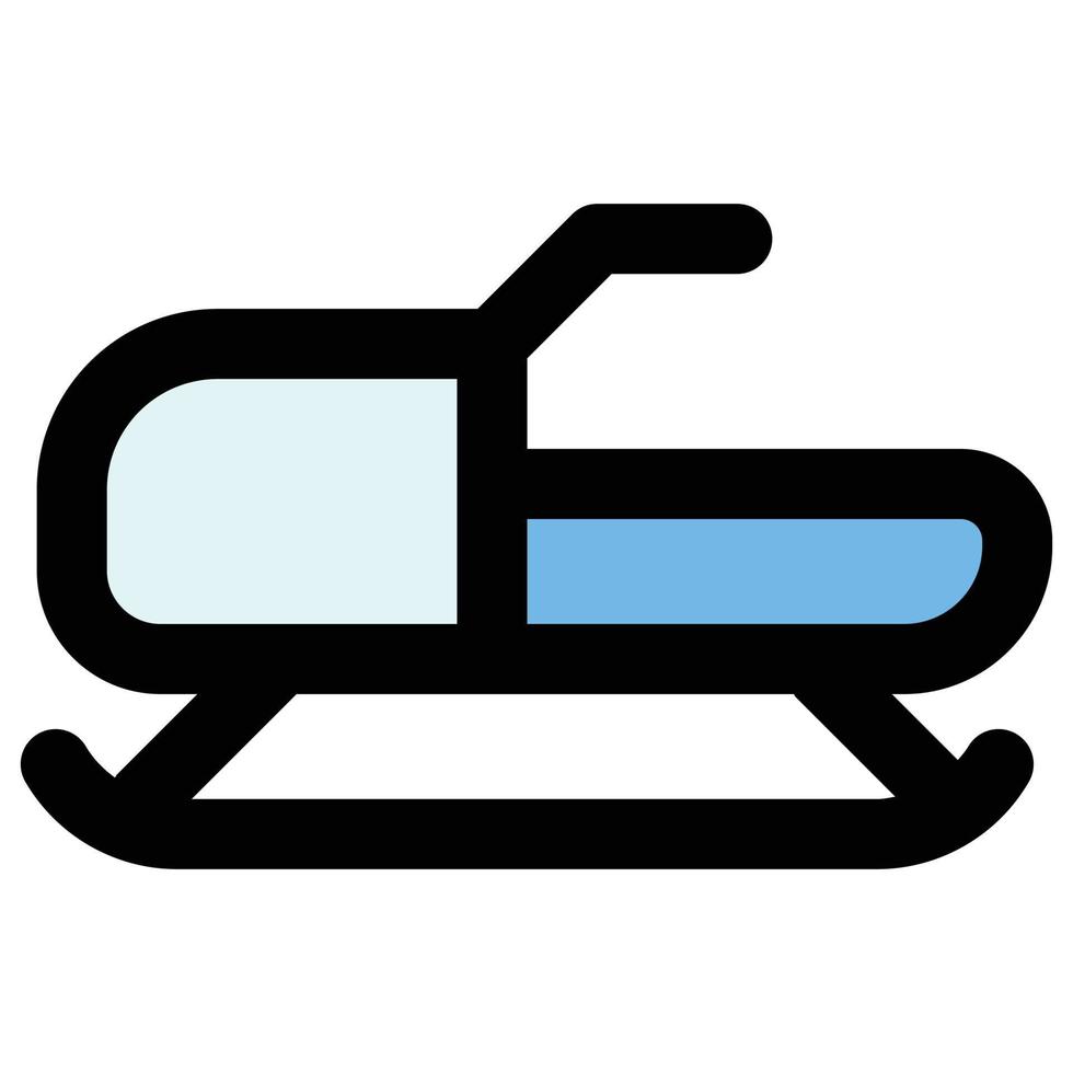 Snowmobile, Filled Line Style Icon, Snow Theme vector