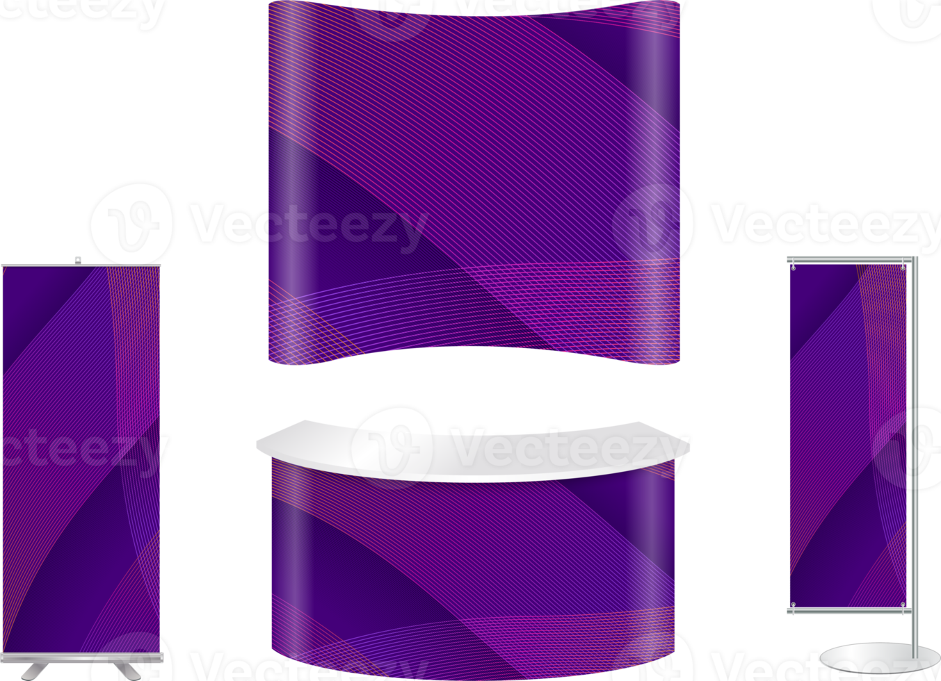 Blank trade show booth mock up. Front view. isolated png