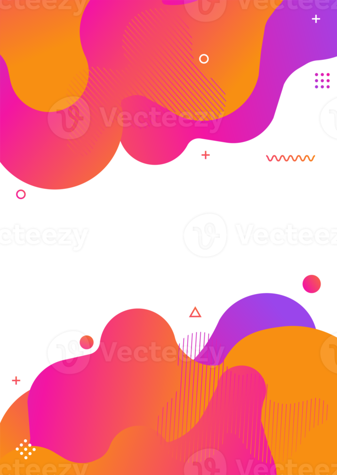 Liquid shape colorful template banner with dynamic color png