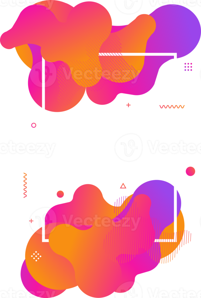 Liquid shape colorful template banner with dynamic color png