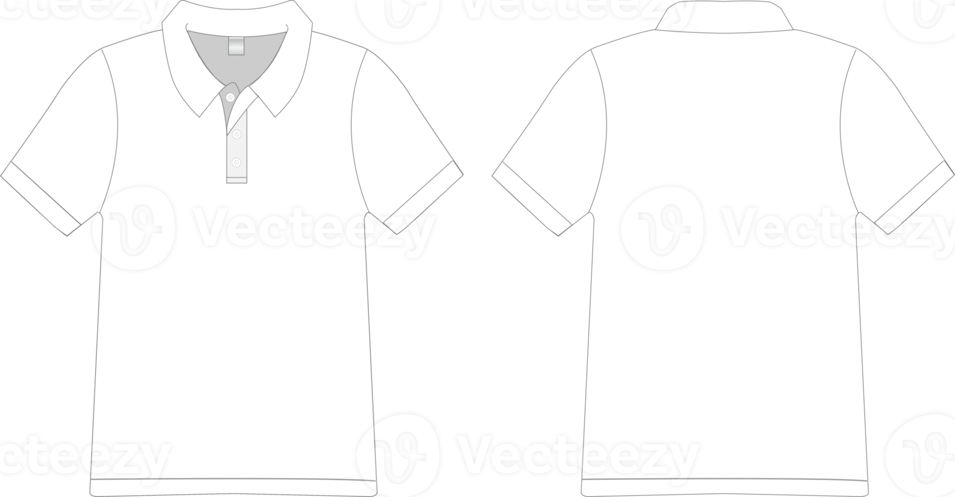 weißes Poloshirt png