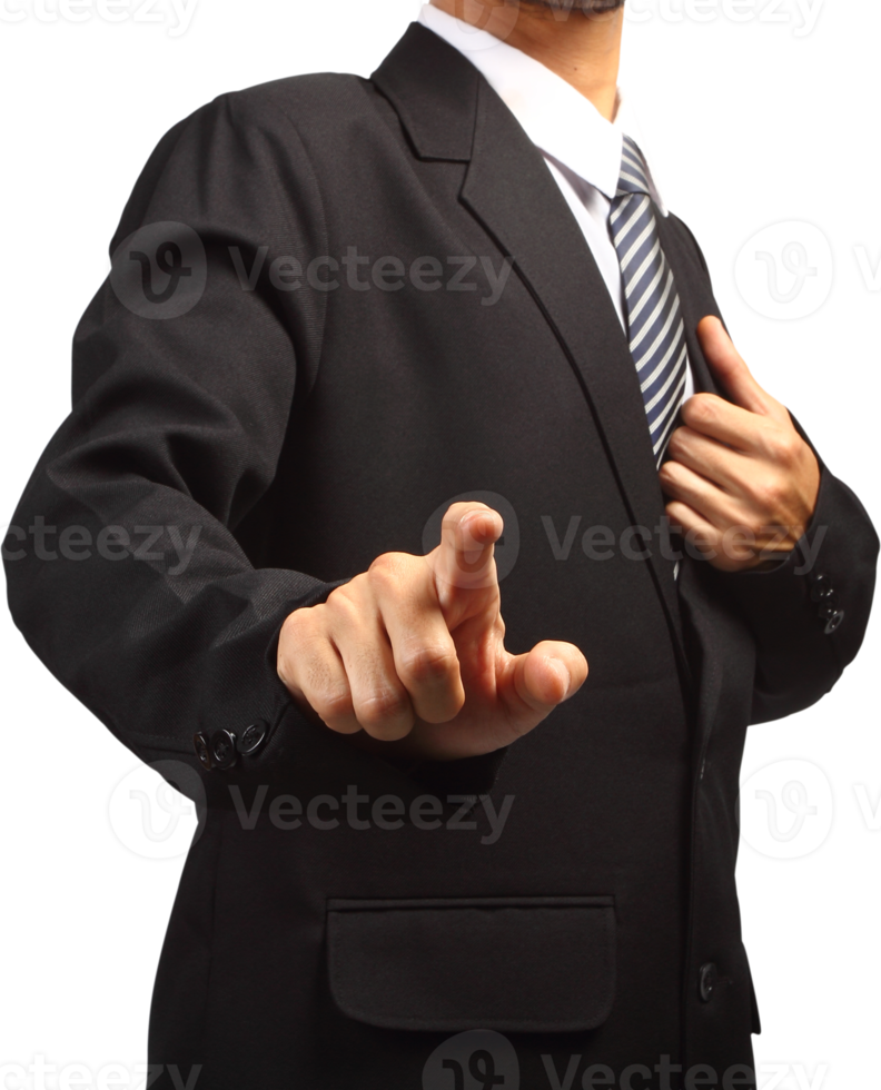 Business Man touch screen png