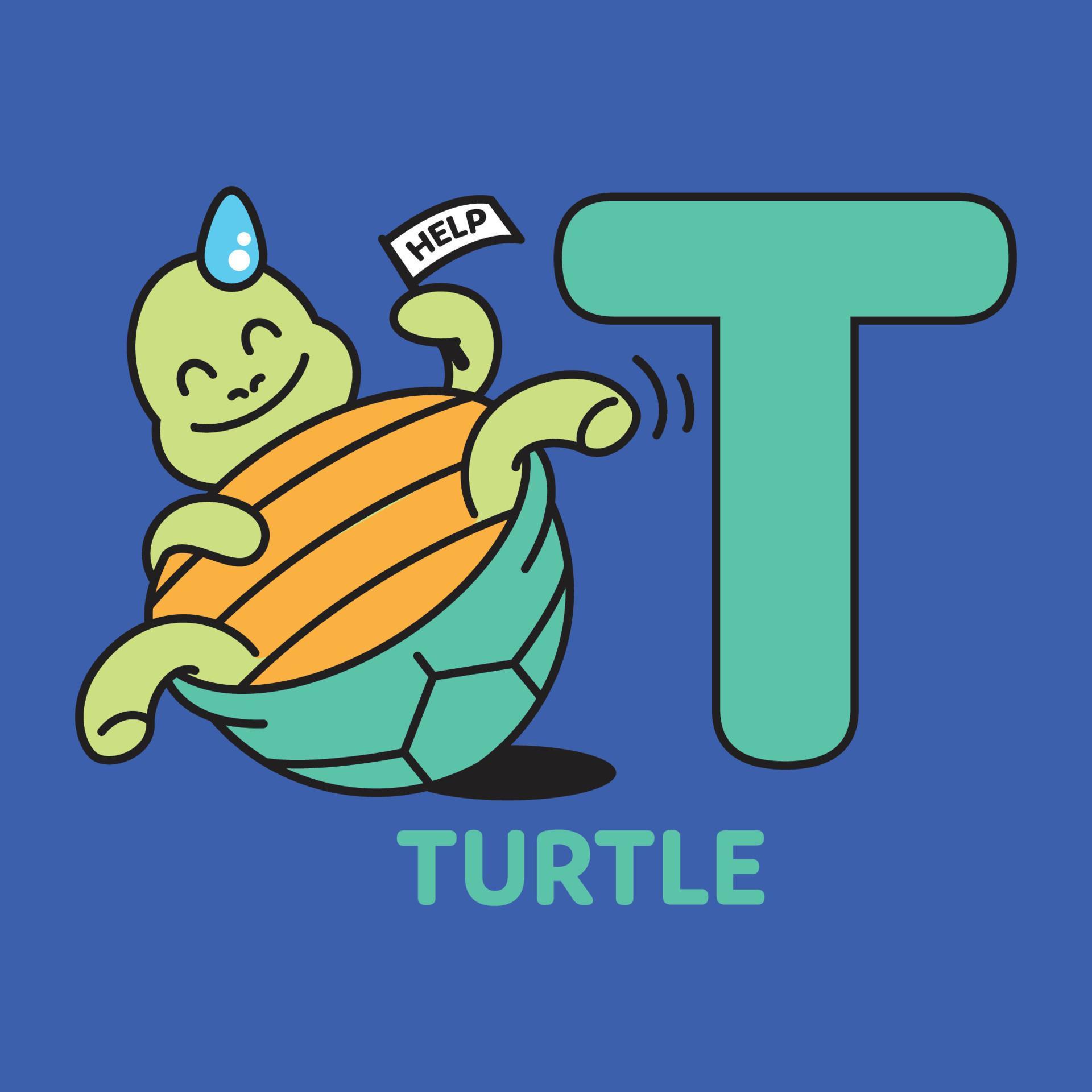 Alphabet T Turtle 11287061 Vector Art at Vecteezy