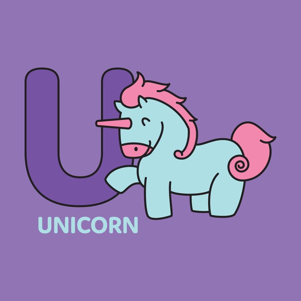 Alphabet U Unicorn 11287065 Vector Art at Vecteezy