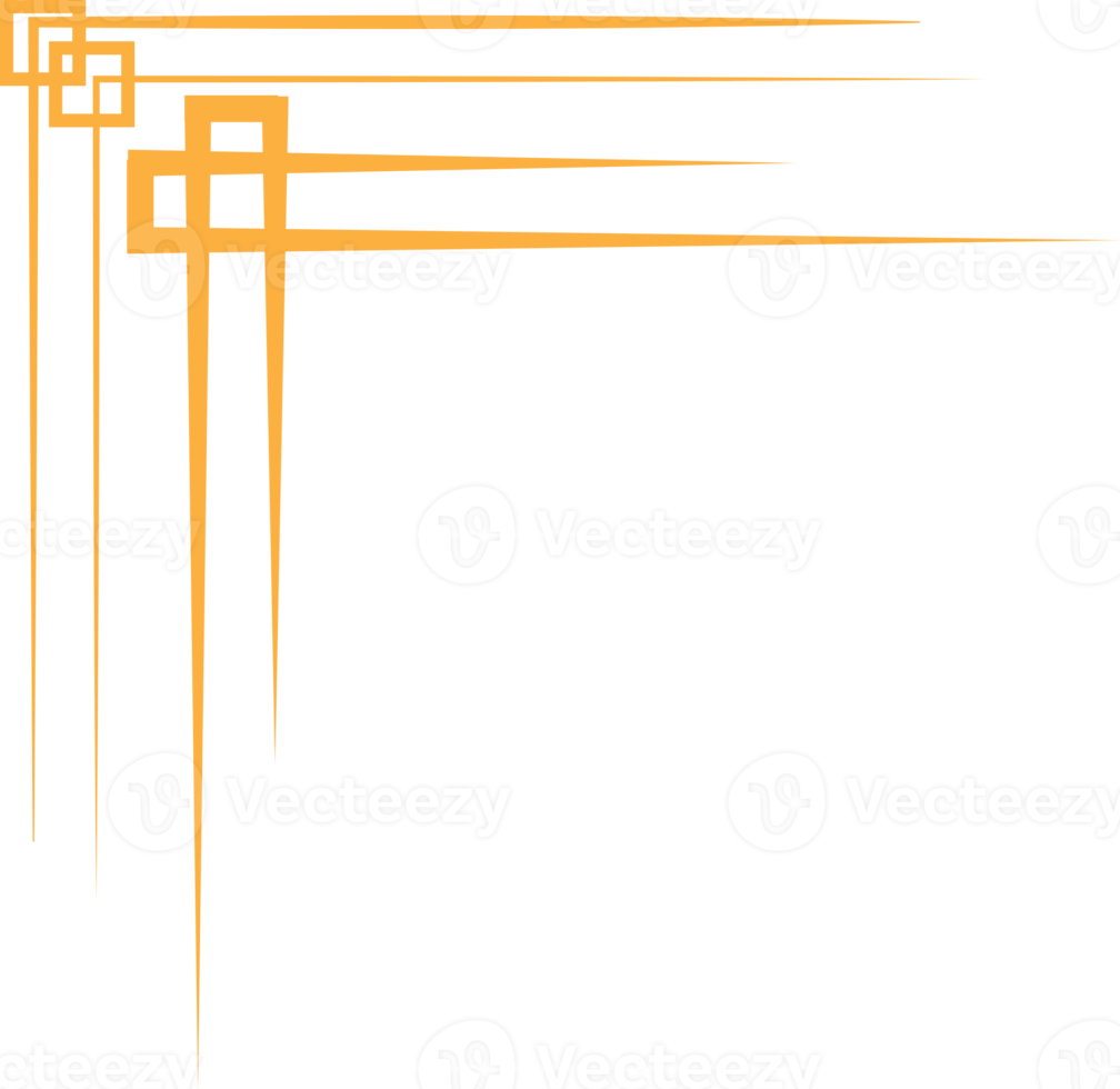 goud lijn kader hoek decoratie png