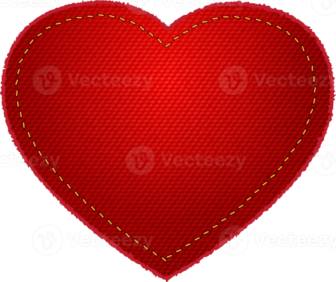 pancarta de corazón de mezclilla roja png