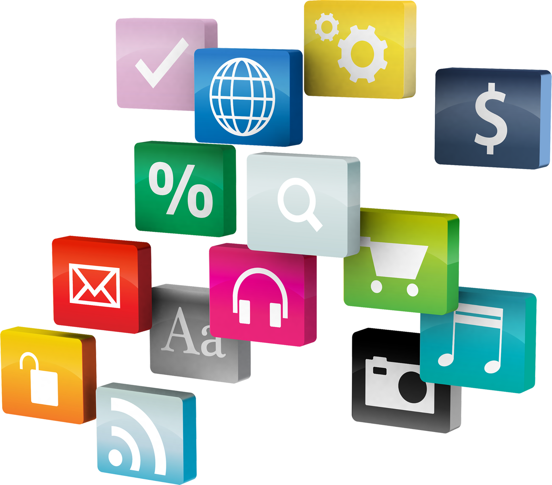 Abstract 3d app development isolated 11287466 png
