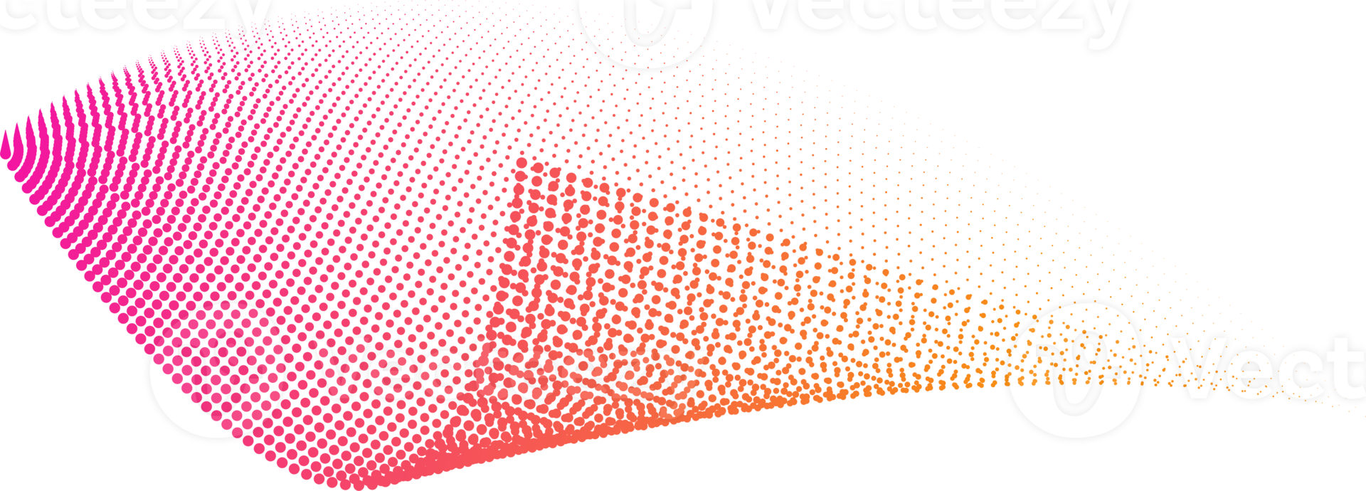 Abstract halftone dots background with dynamic waves png