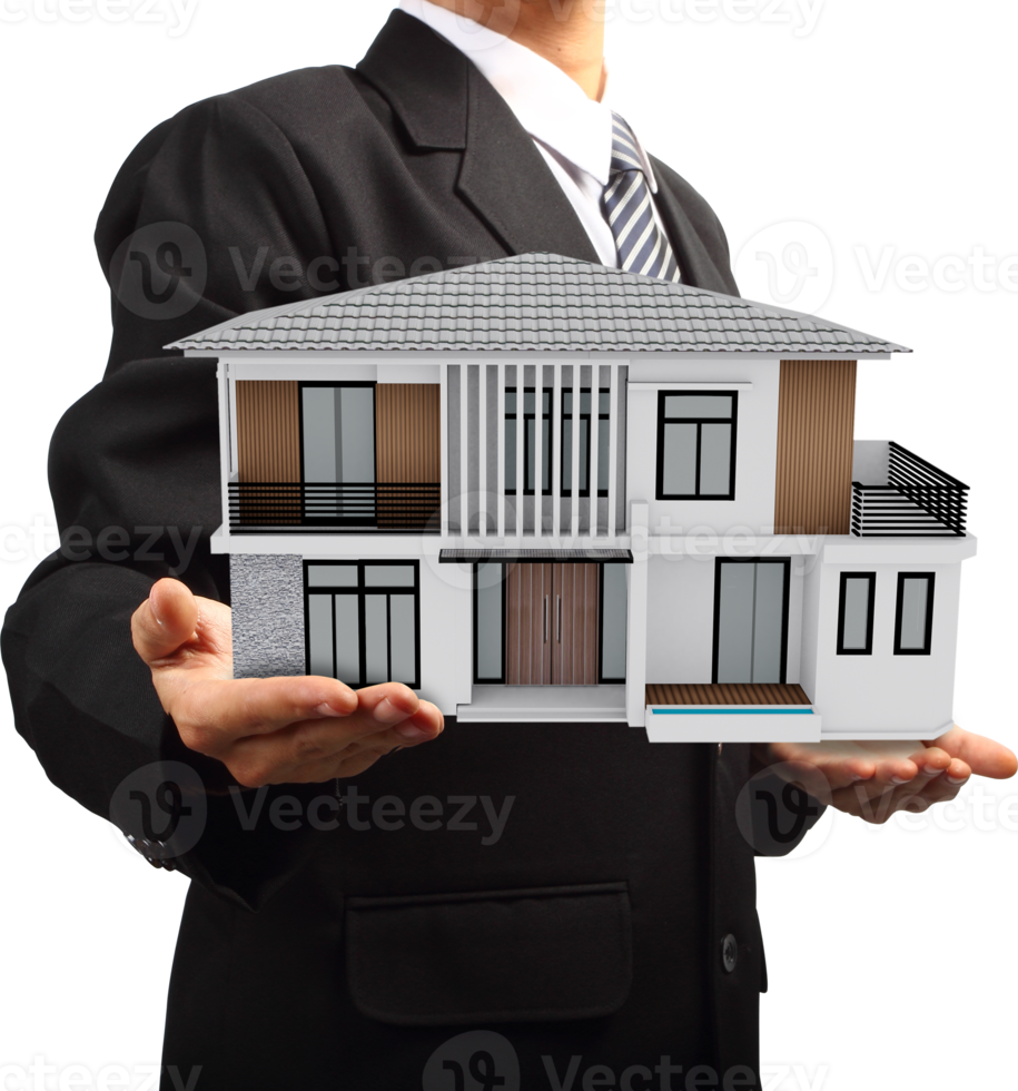 concepto de casa modelo de casa en la mano png