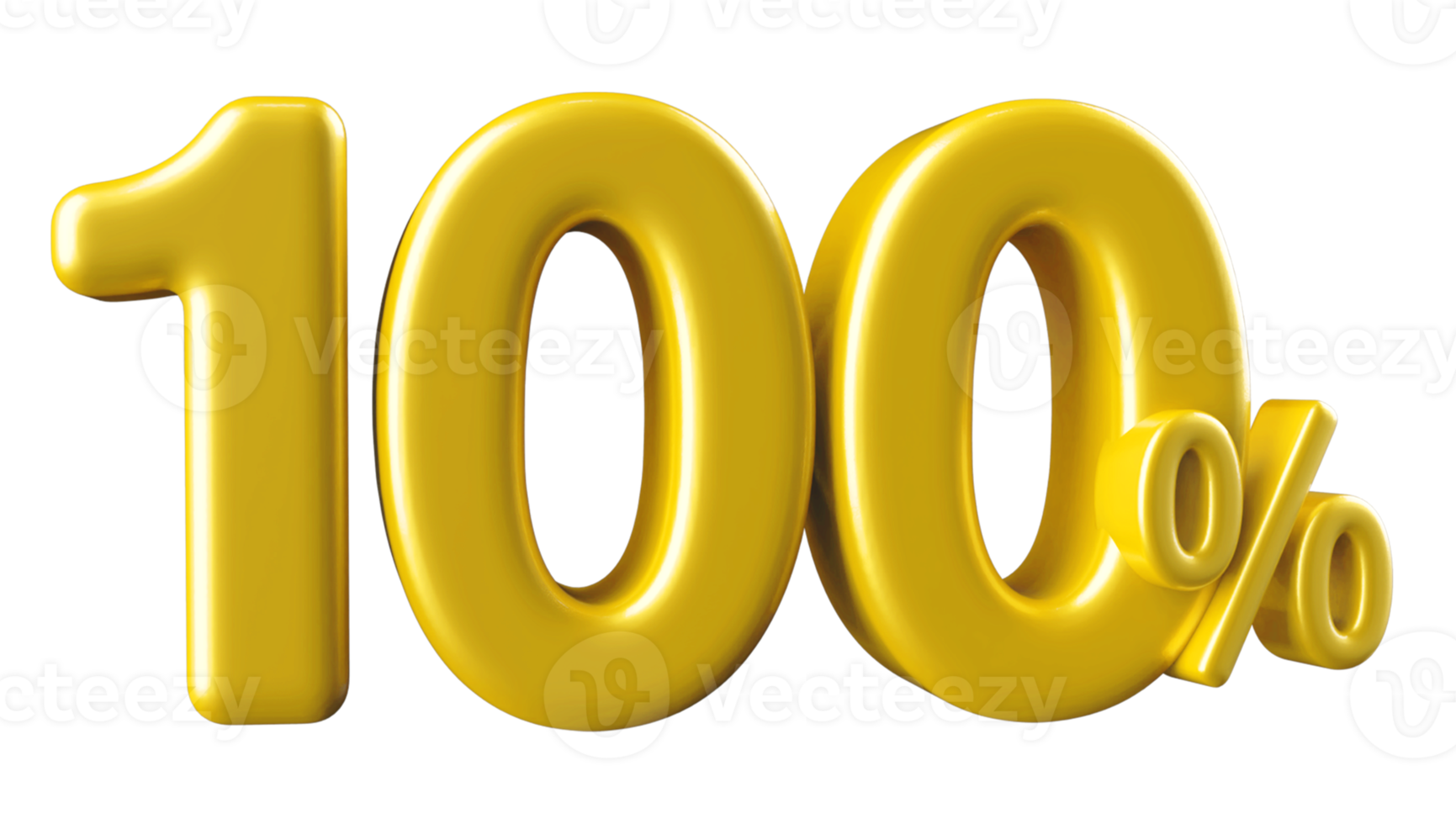 número 100 por cento 3d png