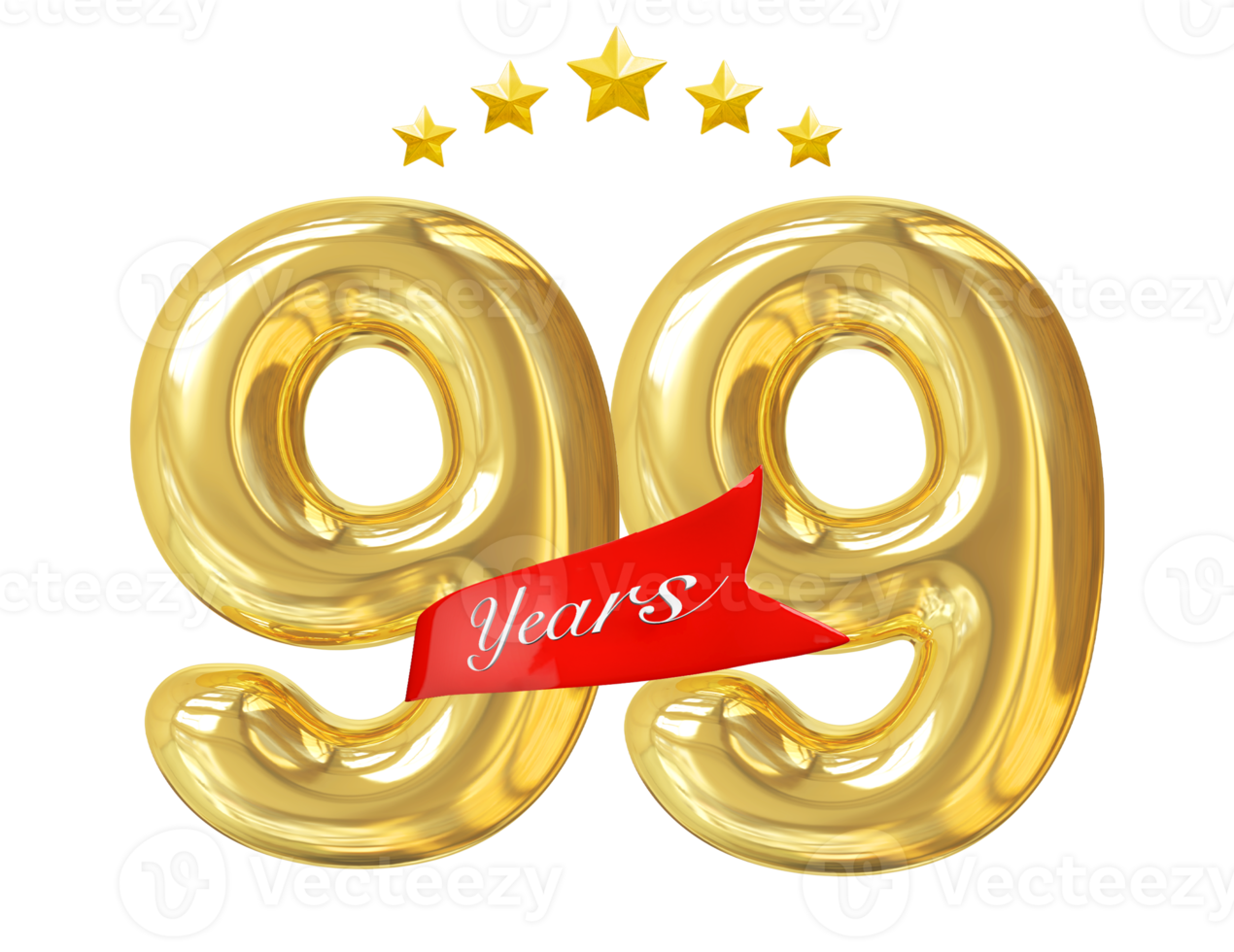 99 years anniversary golden png